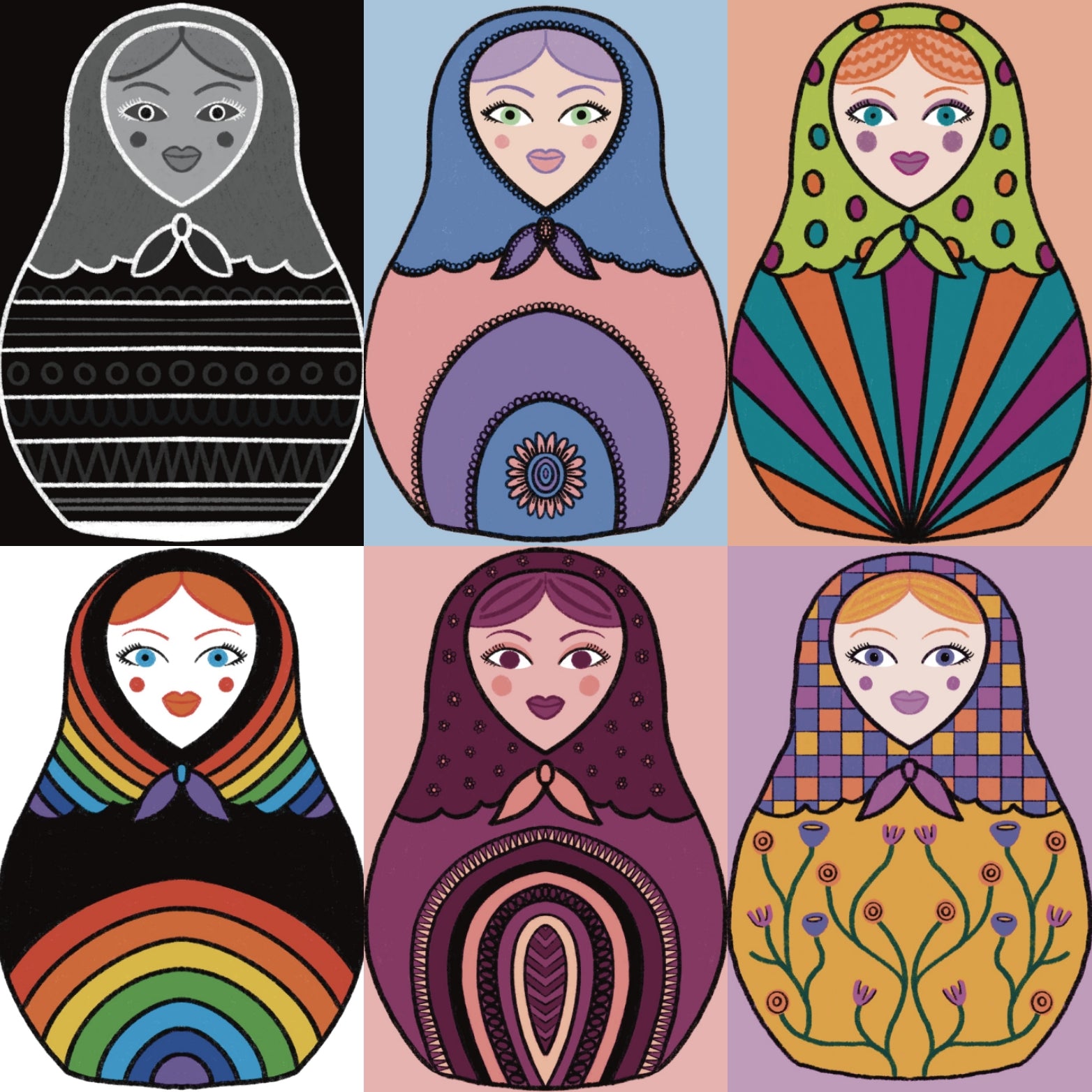 RUSSIAN DOLL POSTCARD PACK