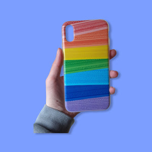 RAINBOW STRIPES IPHONE XR PHONE CASE